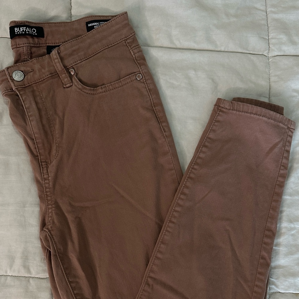 Buffalo Davis Bitton Brown HAVANA High-rise soft stretch ankle skinny